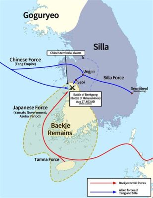  三國時代のGoguryeoと Silla の間の「Battle of Baekgang」:  東アジアにおける権力争いの激化、そして唐朝の介入